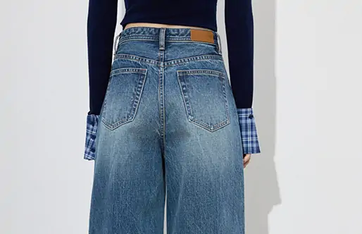 Retro Washed Wide-Leg Jeans